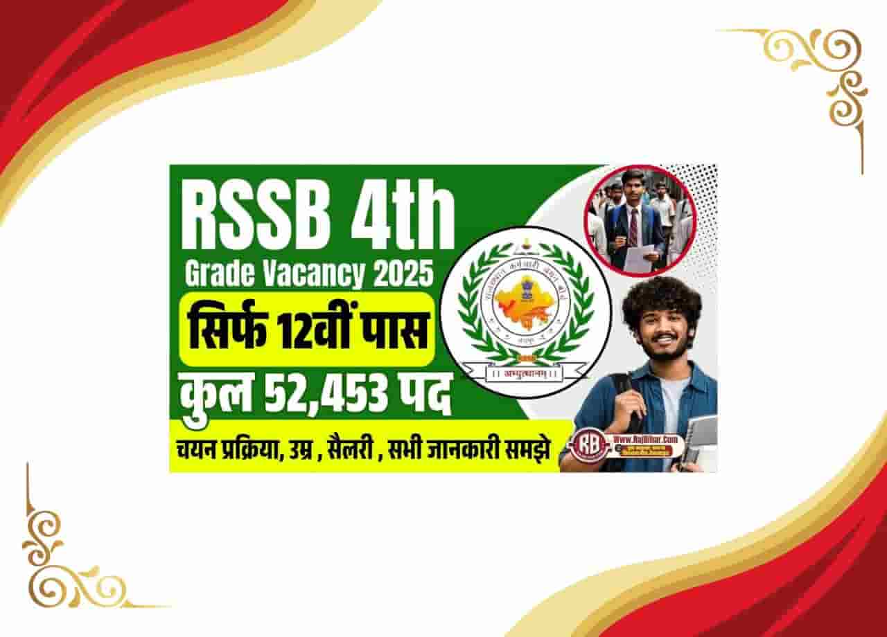 RSSB Rajasthan 4th Grade Vacancy 2025