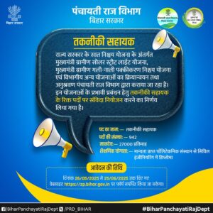 Bihar PRD Technical Assistant Recruitment 2025