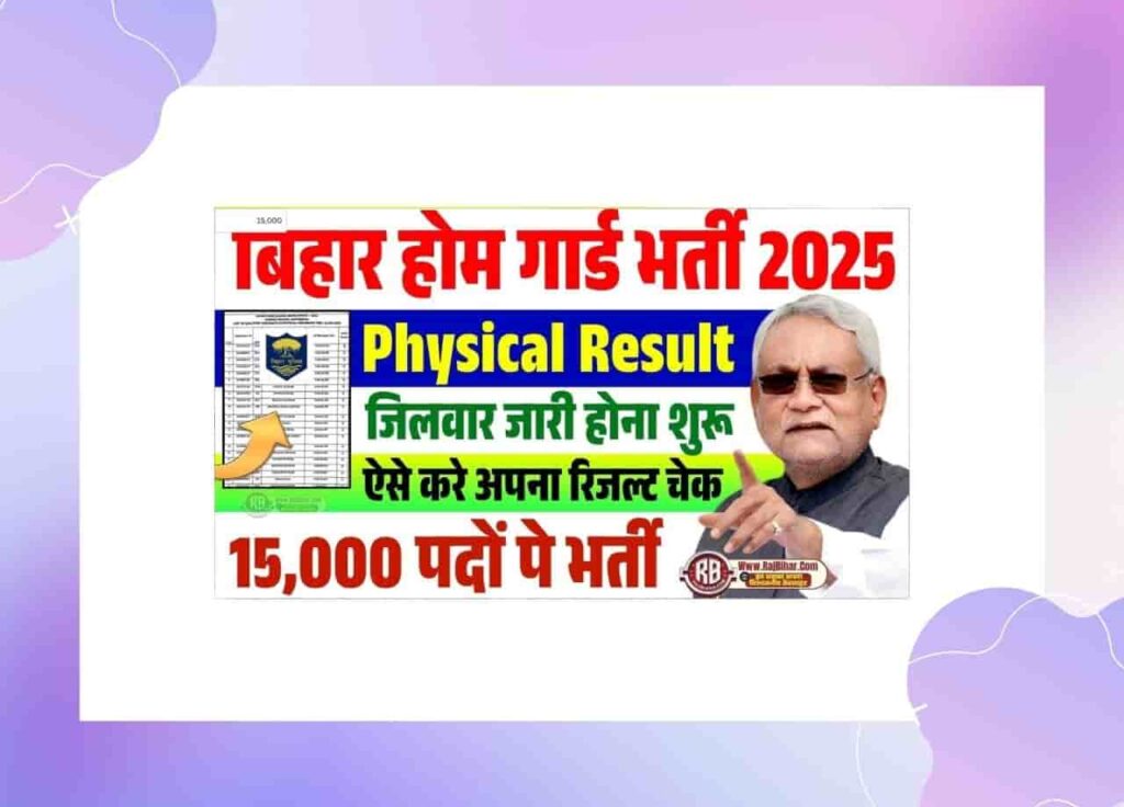 Bihar Home Guard Physical Result 2025