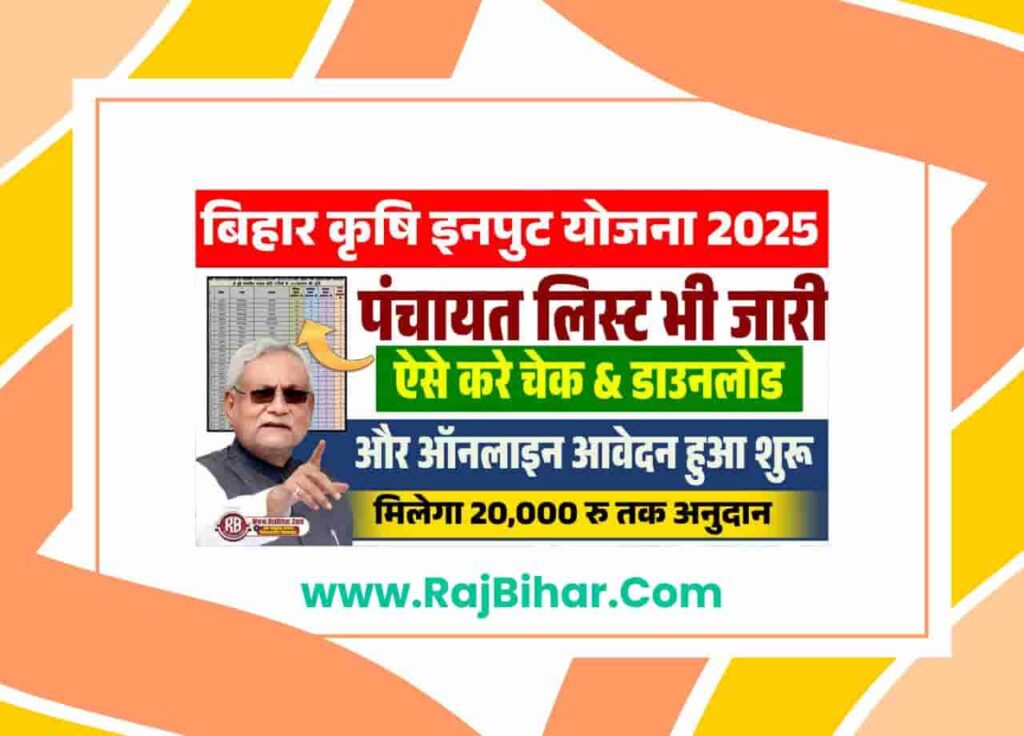 Bihar Krishi Input Anudan Yojana 2025
