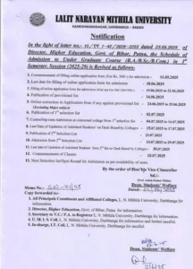 LNMU UG Provisional Merit List 2025-29 Notice