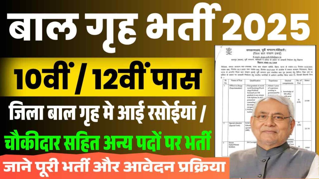 Jila Baal Grih Vacancy 2025