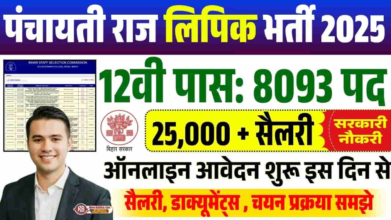Bihar Panchayati Raj Clerk Vacancy 2025 :