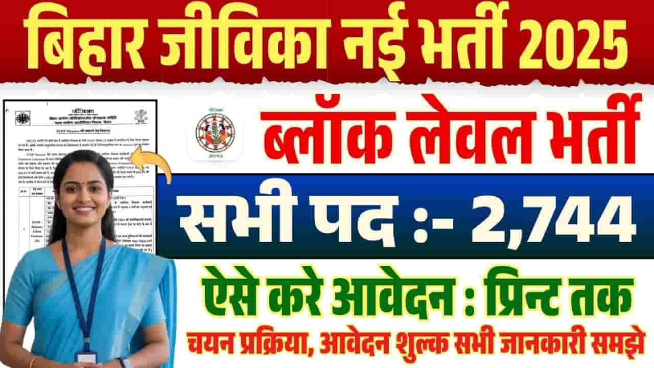 Bihar JEEViKA Block Level Vacancy 2025