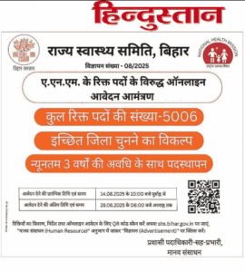 Bihar ANM Vacancy 2025