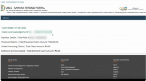 Sahara India Payment Refund Status 2025 
