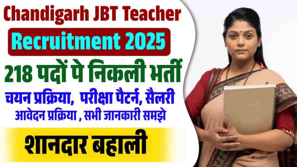 Chandigarh JBT Teacher Recruitment 2025