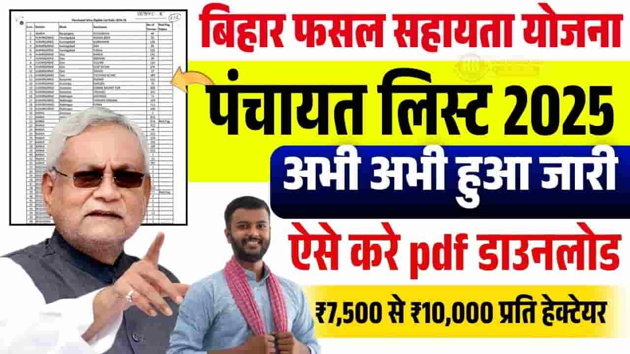 Bihar Fasal Sahayata Yojana Panchayat List 2025