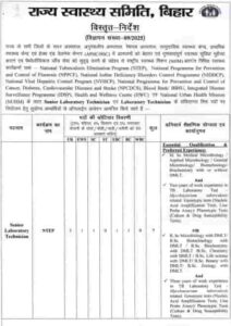 Bihar Laboratory Technician Vacancy 2025