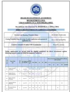 DDA Recruitment 2025