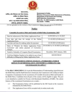 Delhi Police Constable Recruitment 2025