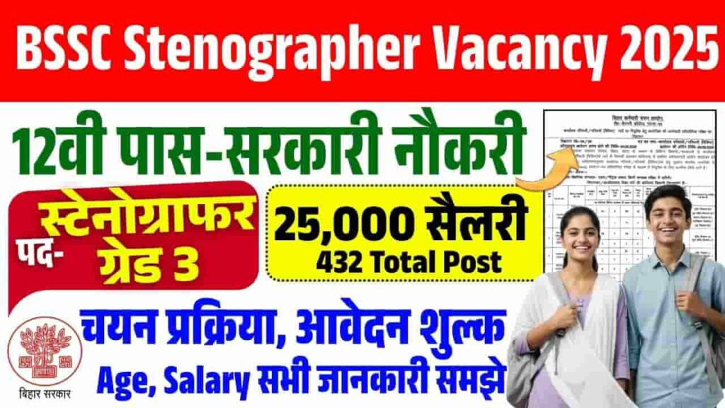 BSSC Stenographer Recruitment 2025
