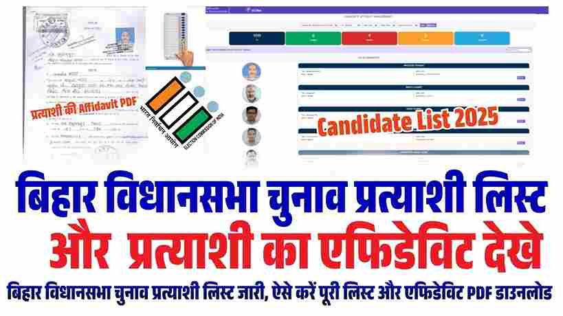 Bihar Election Candidate List 2025 Kaise Check Kare