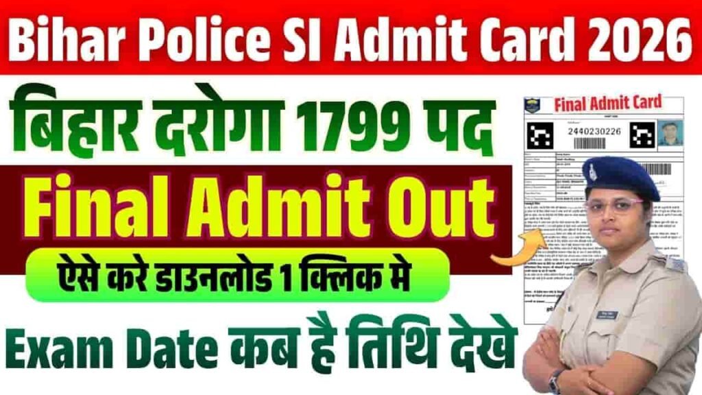 Bihar Police SI Admit Card 2026