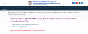 VNIT Non Teaching Recruitment 2026