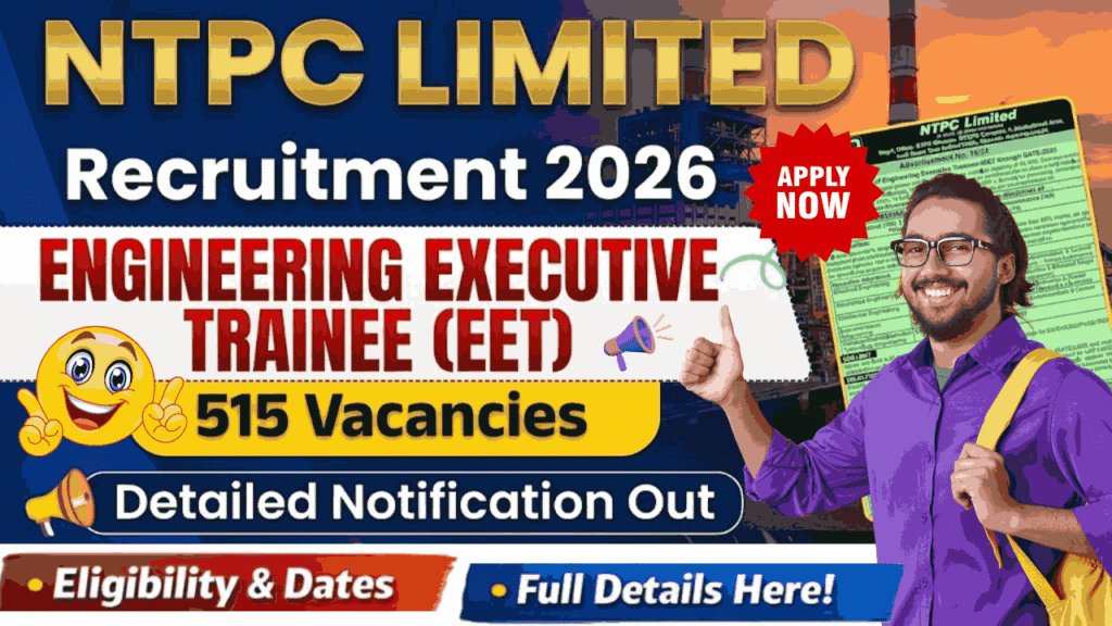 NTPC Engineering Executive Trainees Recruitment 2026: