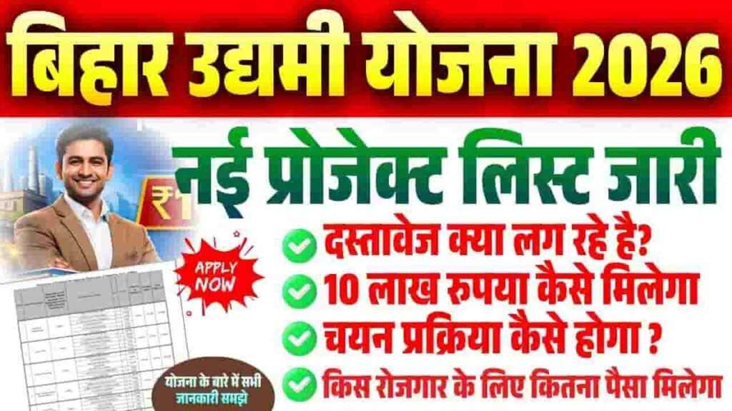 Bihar Udyami Yojana Project List 2026
