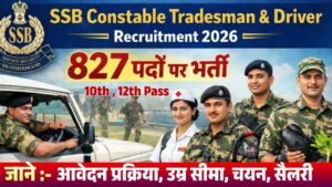 SSB Constable Tradesman & Driver Recruitment 2026