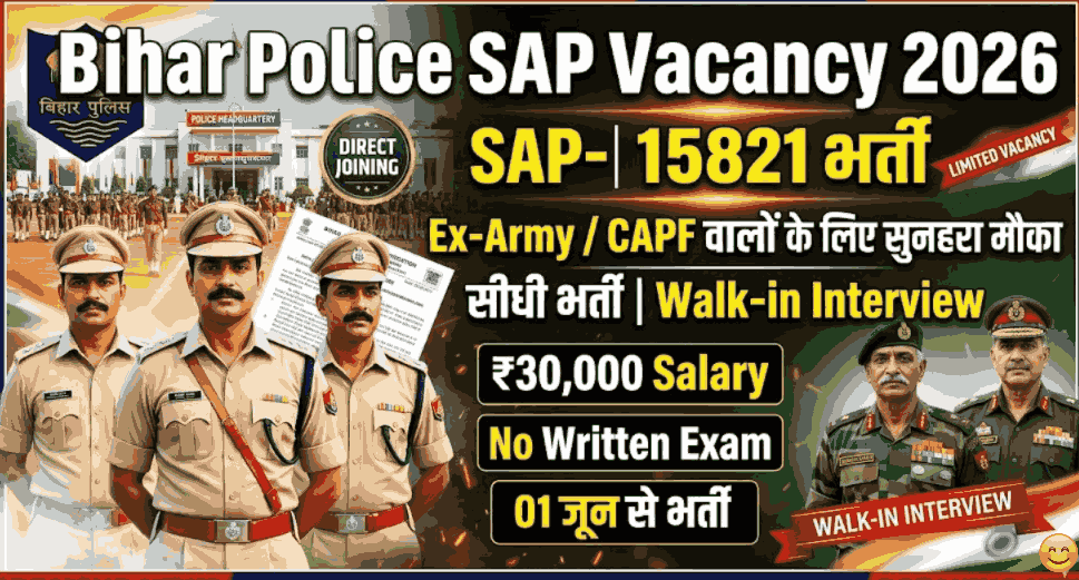 Bihar Police SAP Vacancy 2026