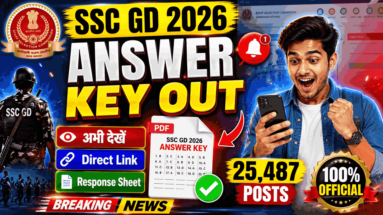 SSC GD Answer Key 2026